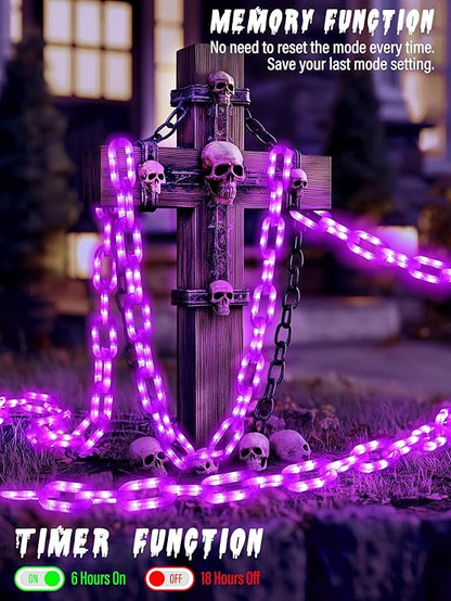 10 FT Solar Halloween Chain Lights with 160 LEDs