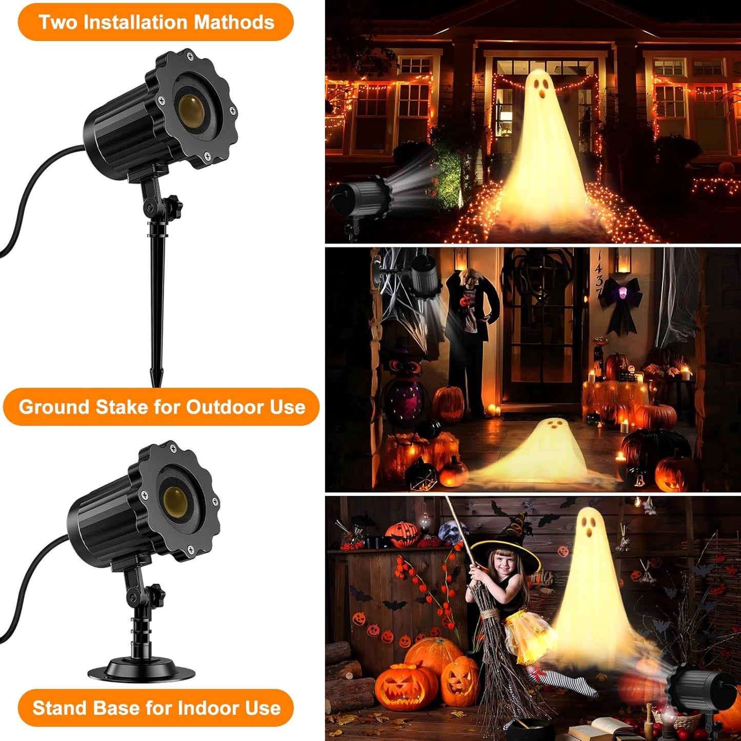 3D Ghost Halloween Projector Light