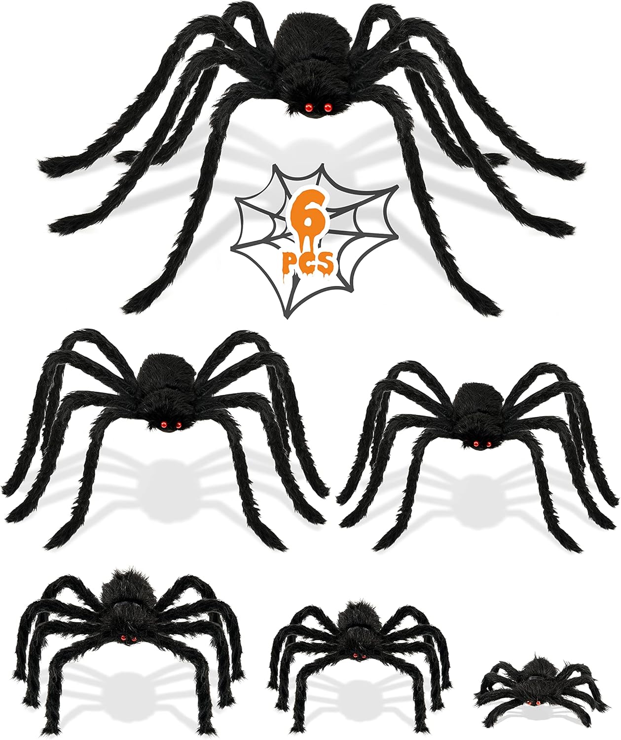 Giant Halloween Spider – Set of 6