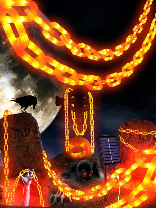 10 FT Solar Halloween Chain Lights with 160 LEDs