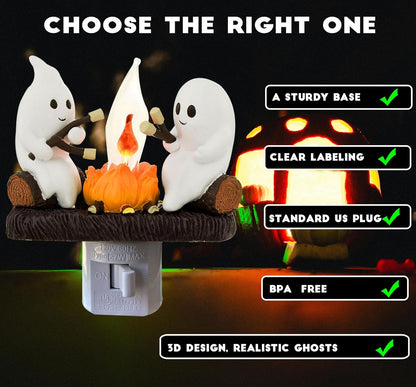 Ghost Campfire Flickering Plug-In Night Light