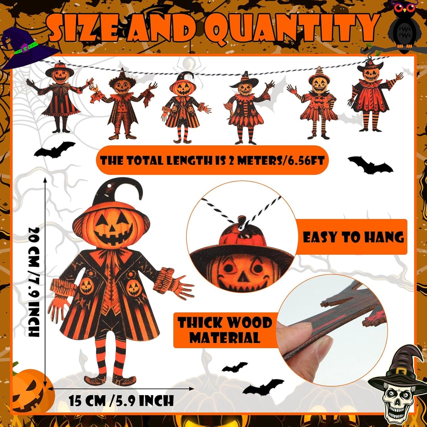 Vintage Halloween Pumpkin Garland