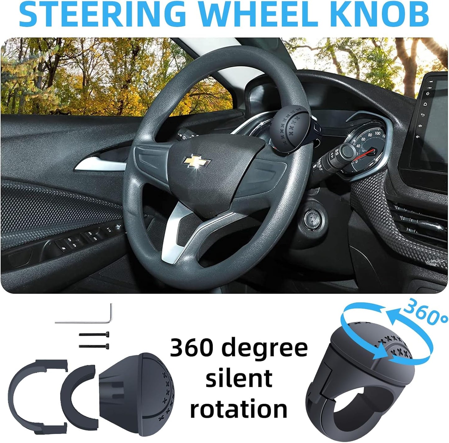 Omini™ 360° Steering Wheel Power Knob – Universal Anti-Slip Driving Spinner
