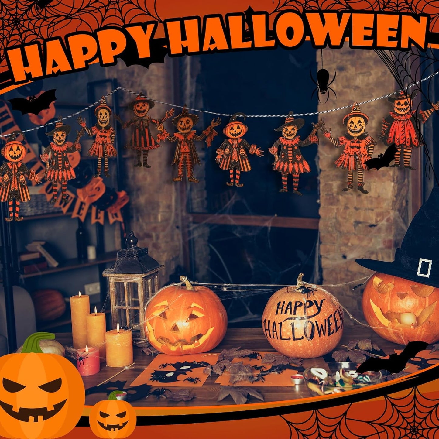 Vintage Halloween Pumpkin Garland