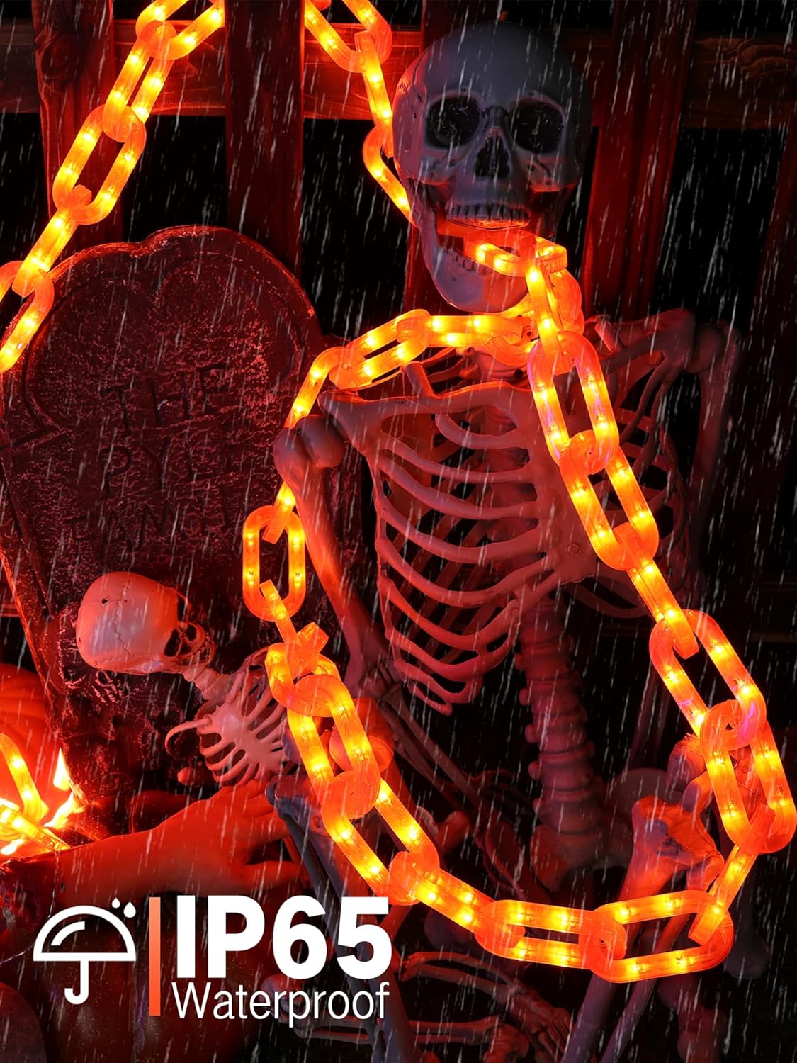 10 FT Solar Halloween Chain Lights with 160 LEDs
