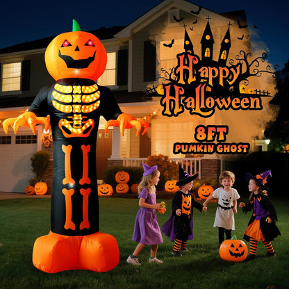 12 FT Halloween Pumpkin Reaper Inflatable with Flashing Eyes and LED Lights