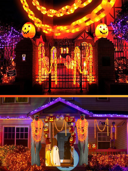 10 FT Solar Halloween Chain Lights with 160 LEDs