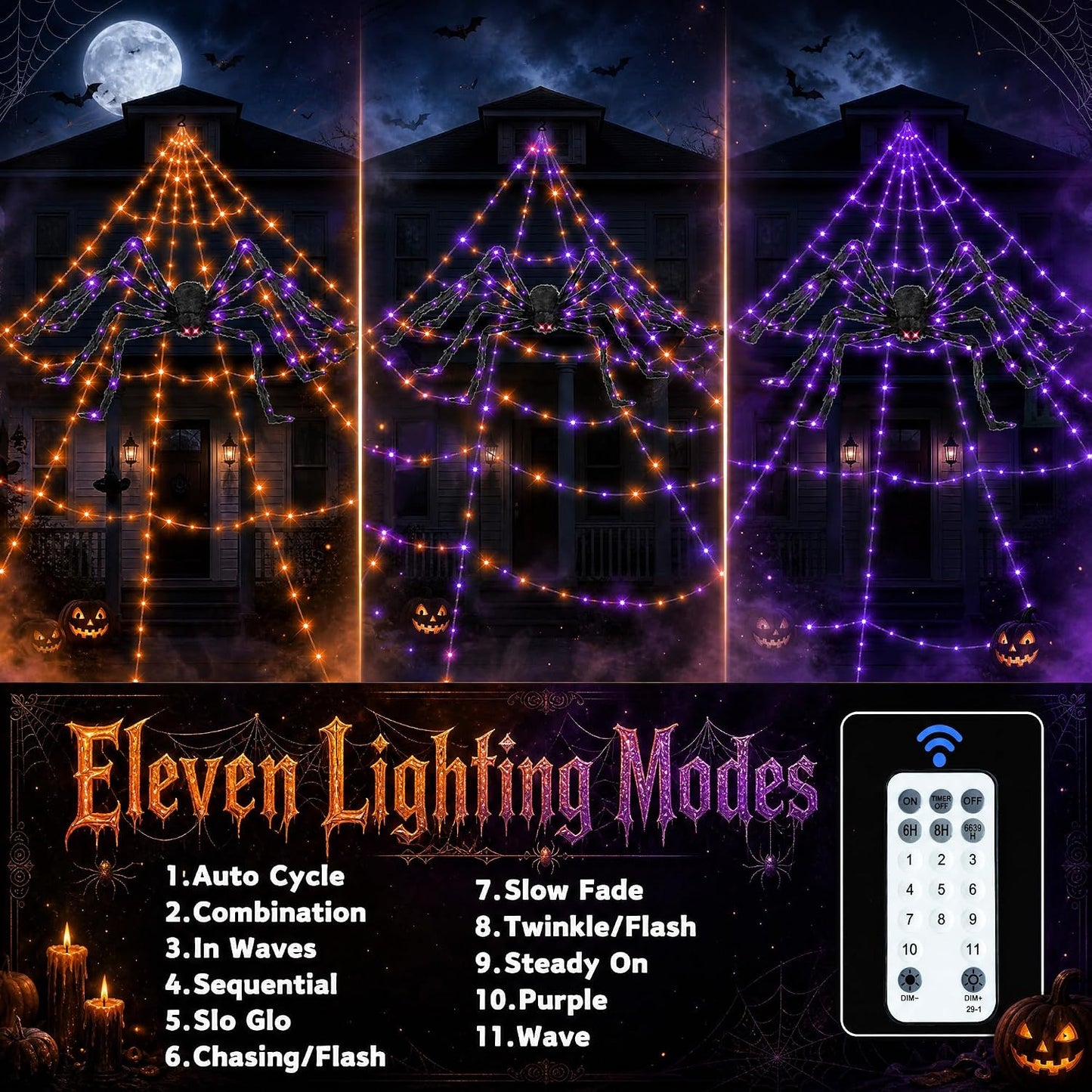 Light-Up Halloween Spider Web