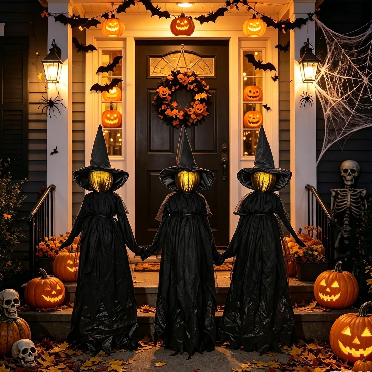 Light-Up Halloween Witch Yard Stakes – Set of 3