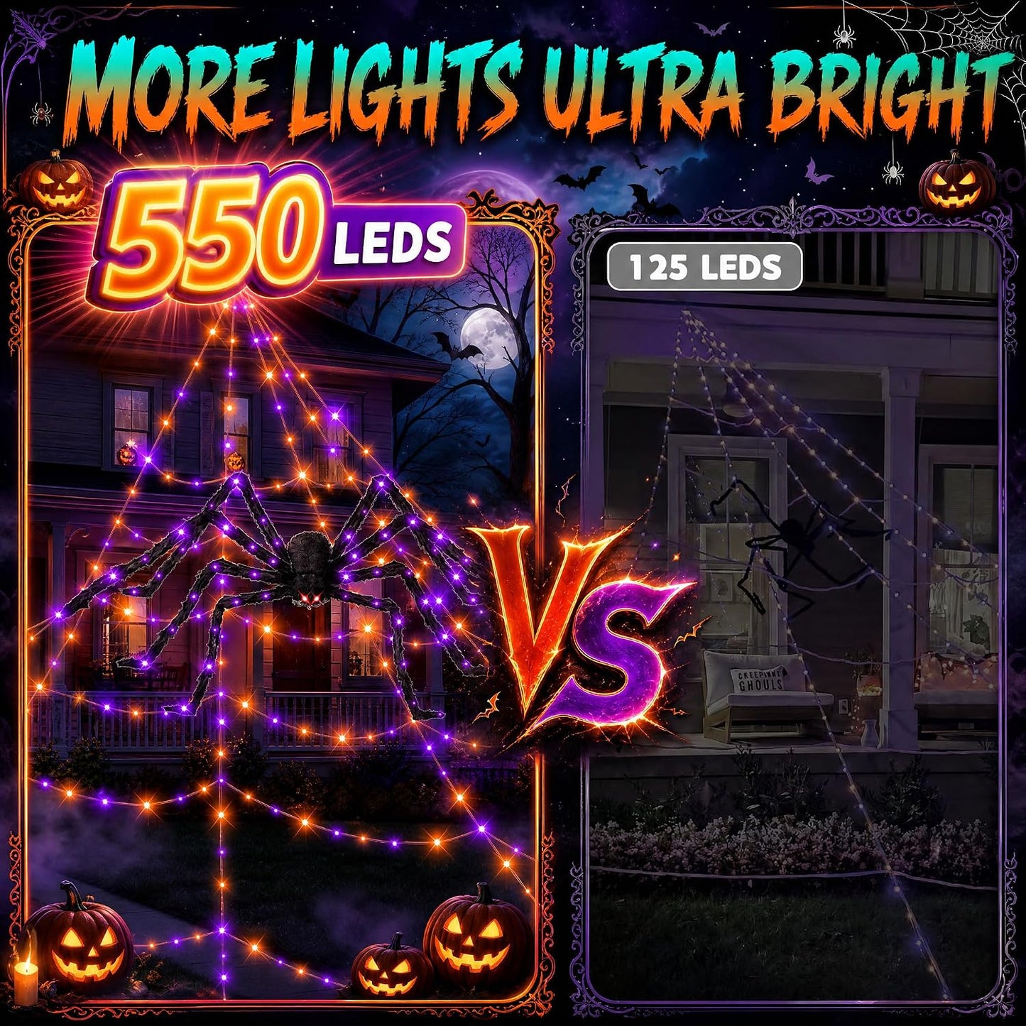 Light-Up Halloween Spider Web