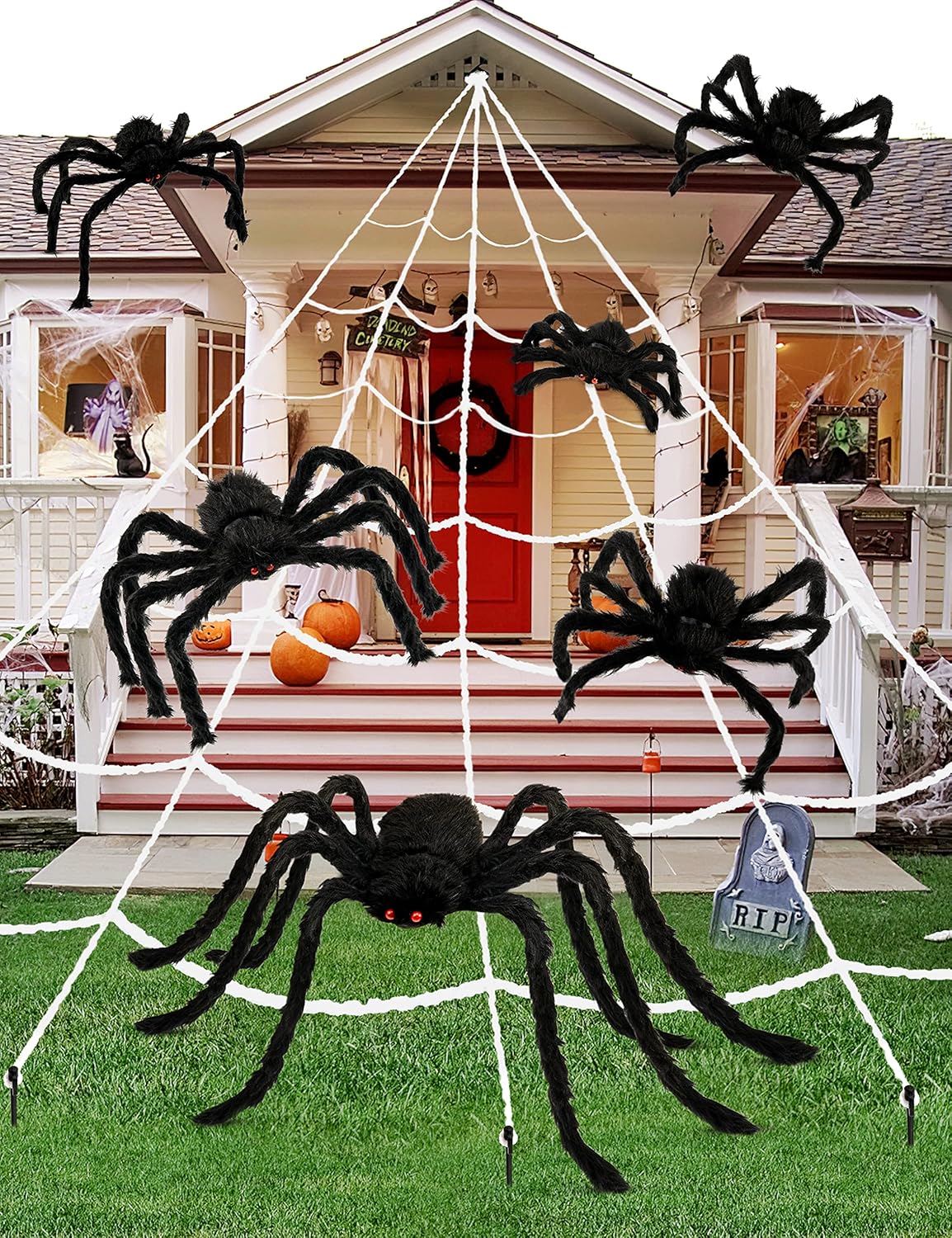 Giant Halloween Spider – Set of 6