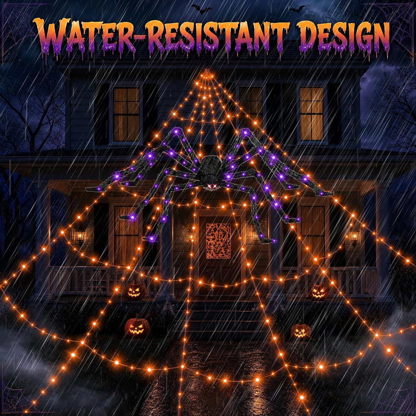 Light-Up Halloween Spider Web