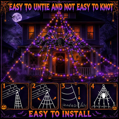 Light-Up Halloween Spider Web