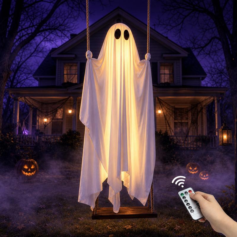Light-Up Hanging Ghost Swing Decoration with Remote