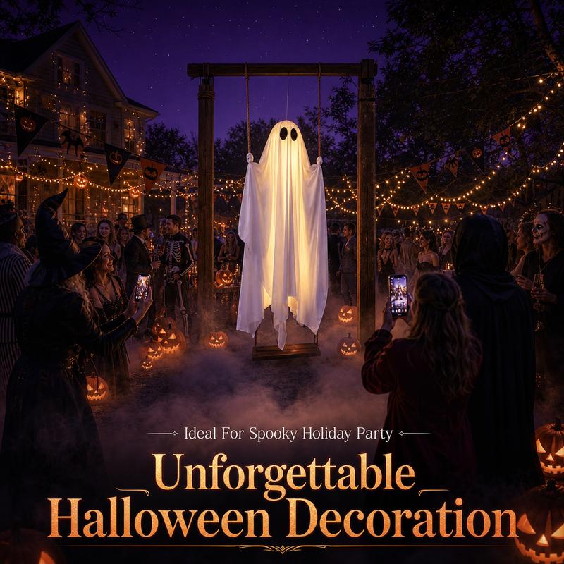 Light-Up Hanging Ghost Swing Decoration with Remote