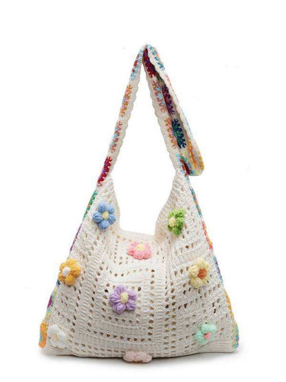 Colorful Flower Crochet Shoulder Bag