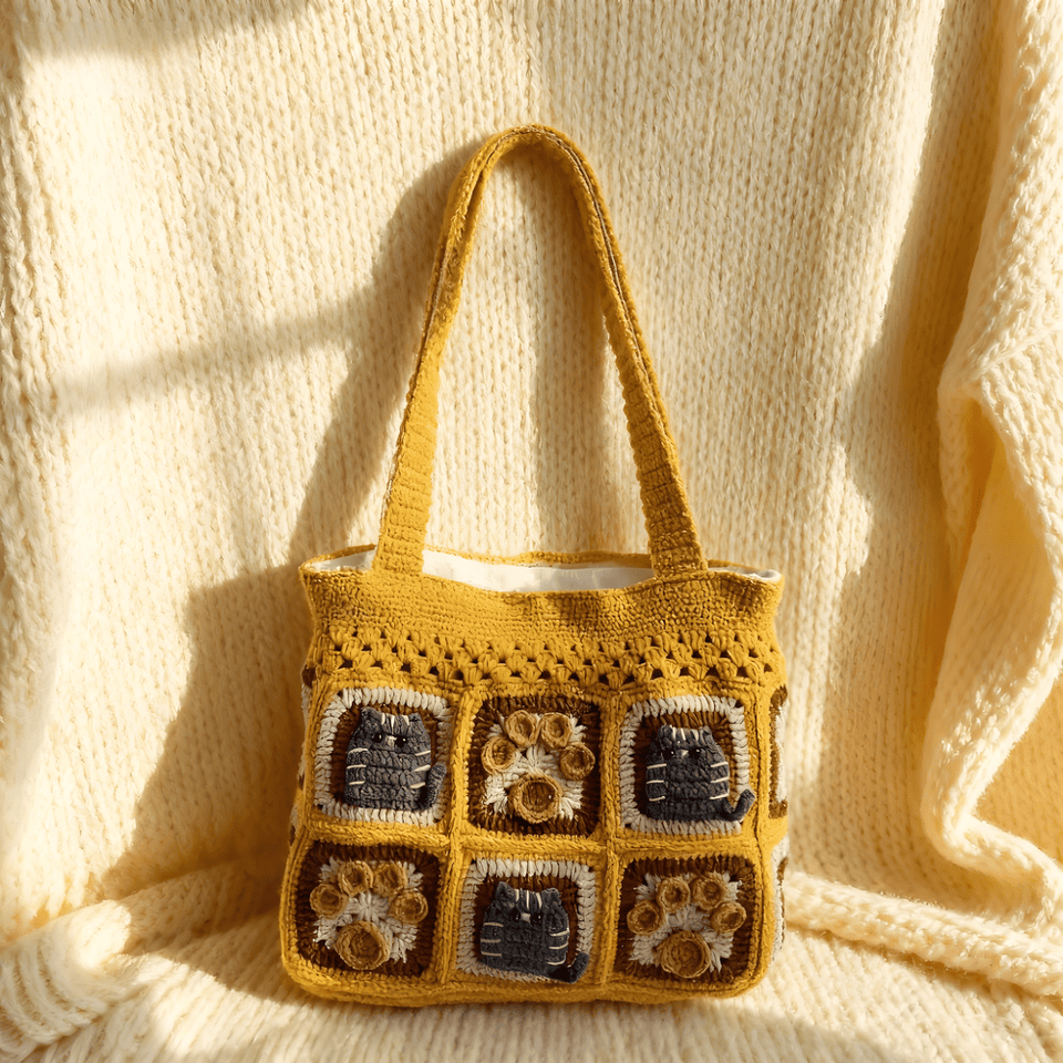Owl Crochet Tote Bag