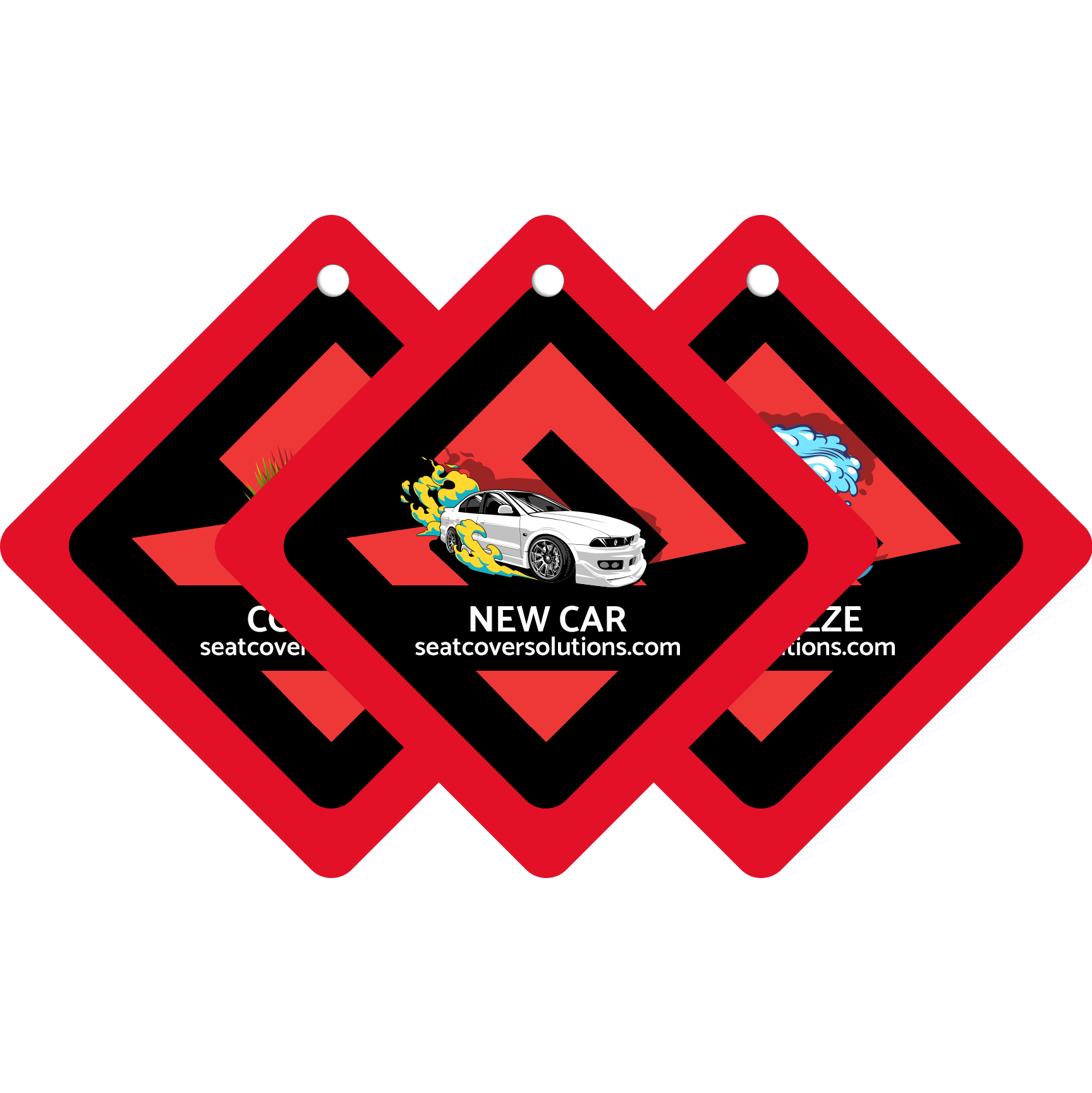 Scented Trio - Air Fresheners (New Car, Coconut & Sea Breeze)
