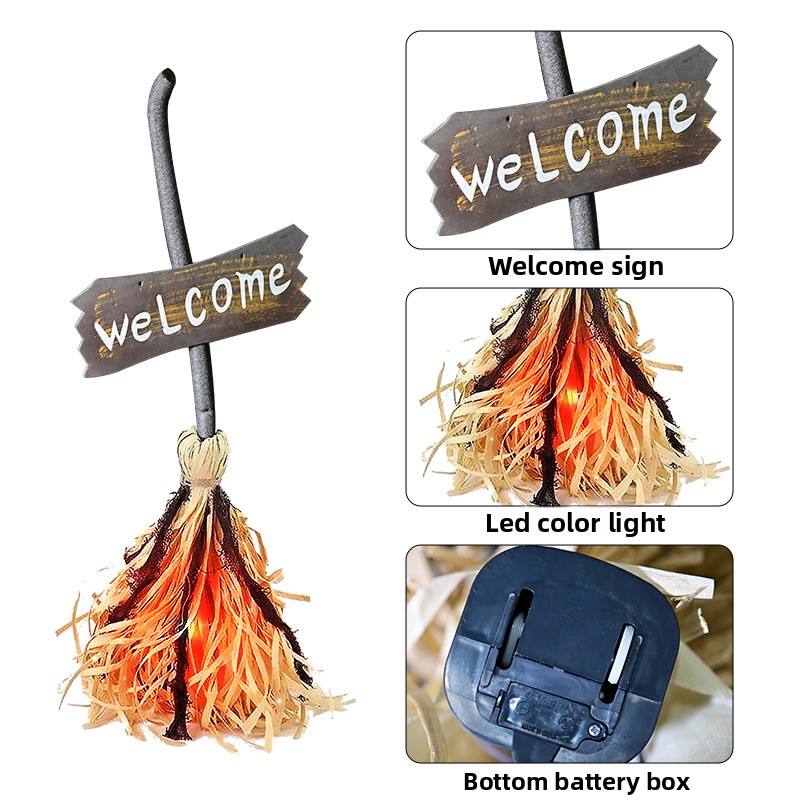 Dancing Witch Broom Decoration