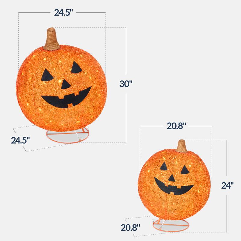 Lighted Pop-Up Halloween Pumpkin Set – 2 Pack