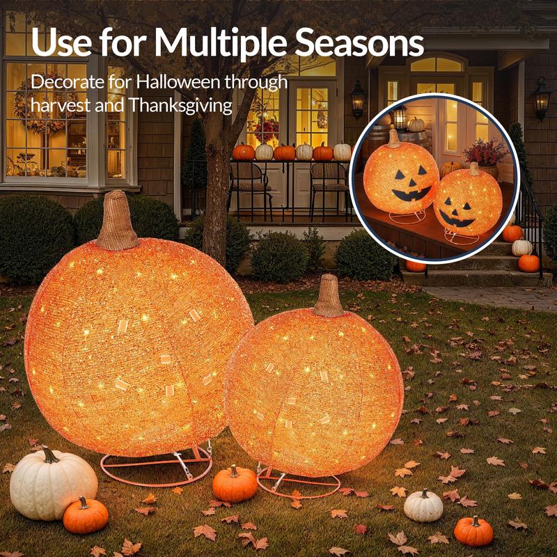Lighted Pop-Up Halloween Pumpkin Set – 2 Pack