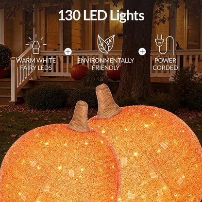 Lighted Pop-Up Halloween Pumpkin Set – 2 Pack