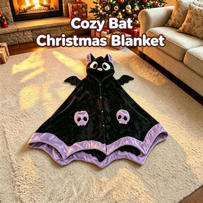 Cozy Halloween Bat Costume Poncho