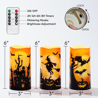 Halloween Flameless LED Candle Set of 3