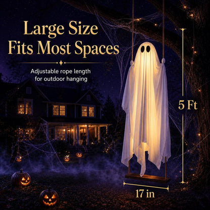 Light-Up Hanging Ghost Swing Decoration with Remote