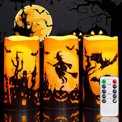 Halloween Flameless LED Candle Set of 3