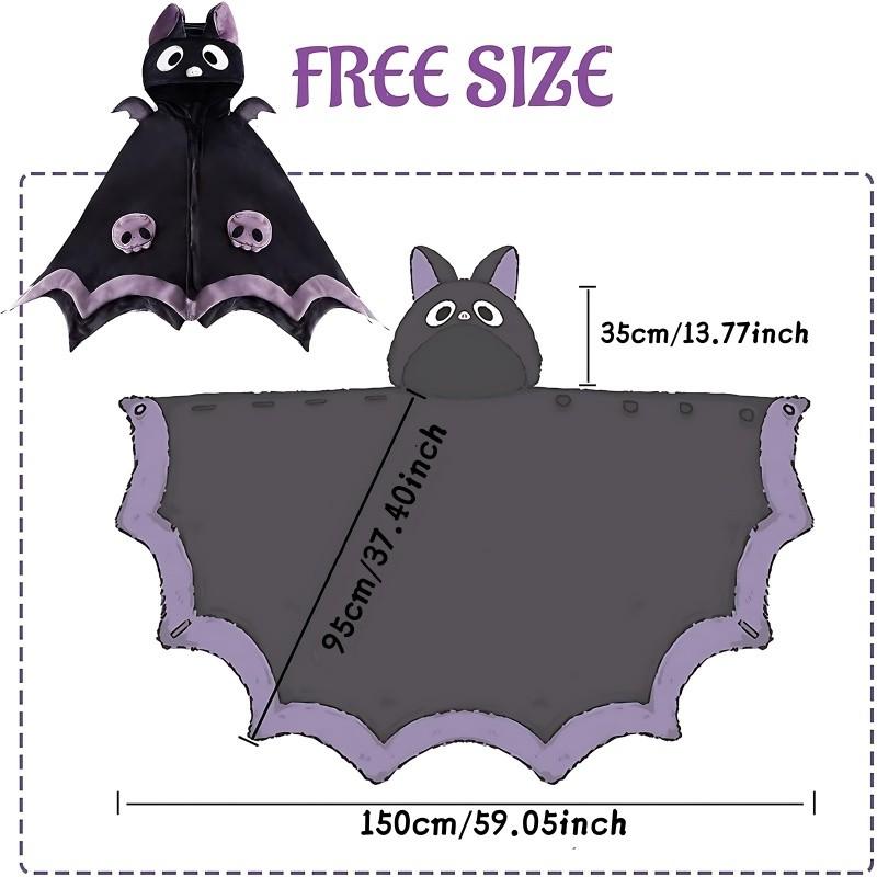 Cozy Halloween Bat Costume Poncho