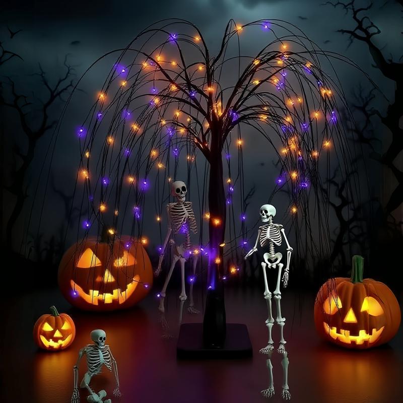 15.75-Inch Lighted Halloween Willow Tree with Colorful LED Lights