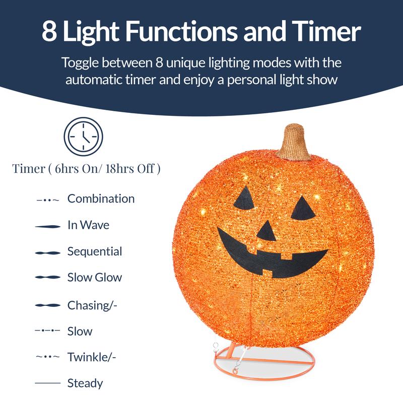 Lighted Pop-Up Halloween Pumpkin Set – 2 Pack